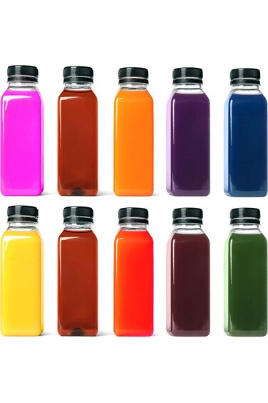 HYFY [10 PCS] 500ml Plastic Juice Bottles 16oz Clear Plastic Bottles With Caps Milk Bottle Water Bo