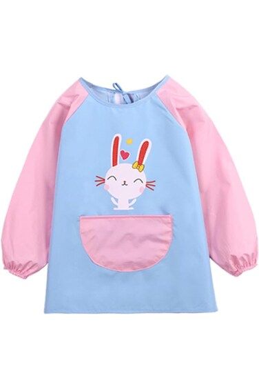 مريلة الرسم للأطفال بأكمام طويلة مع جيب واحد للرسم، مريلة الرسم للأطفال من إكسفوري