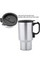 كوب سفر من الفولاذ المقاوم للصدأ AaduduBa 12 فولت 450 مل لتسخين القهوة والحليب وكوب عزل السيارة الكهربائية