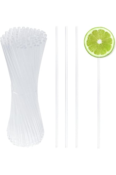 عصي أكريليك قابلة لإعادة الاستخدام من TINSKY، 100 قطعة من أعواد المصاصات الشفافة، أعواد كيك بوب للبسكويت، راي