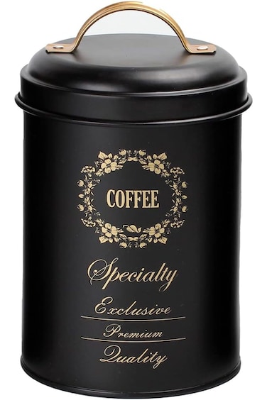 CUISINE ART Coffee Canister With Golden Logo, Black, BD301S-COF