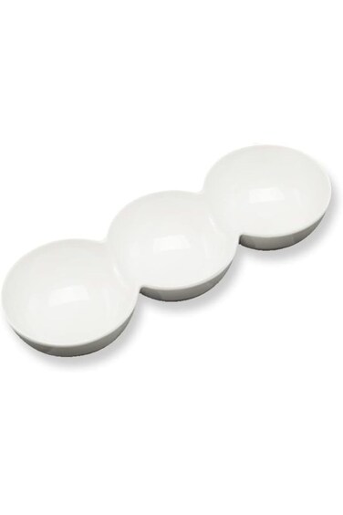 Multi-Use Melamine Divided Serving Dish For Nuts, Desserts And Sauces Also White, Easy To Store, Br