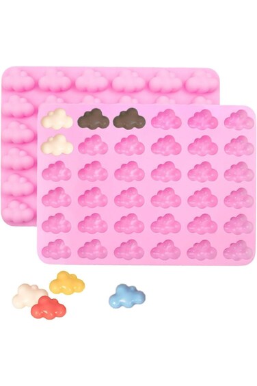 ALMEKAQUZ 2 Pack Chocolate Moulds,Silicone Candy Moulds,Cloud Shape Fudge Moulds,36 Clouds Silicone