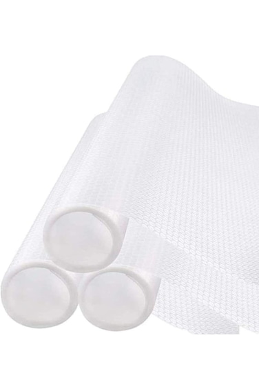 Miwaimao Shelf Liner Non-Adhesive (Clear, 3 Rolls 45x150cm) EVA Cupboard Cabinet Pad Drawer Mat Fri