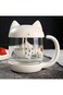 Tazweeq Cute Cat Glass Cup Tea Mug With Fish Tea Infuser Strainer Filter, 250ml Eco-Friendly Novelt