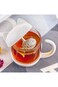 Tazweeq Cute Cat Glass Cup Tea Mug With Fish Tea Infuser Strainer Filter, 250ml Eco-Friendly Novelt