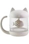 Tazweeq Cute Cat Glass Cup Tea Mug With Fish Tea Infuser Strainer Filter, 250ml Eco-Friendly Novelt