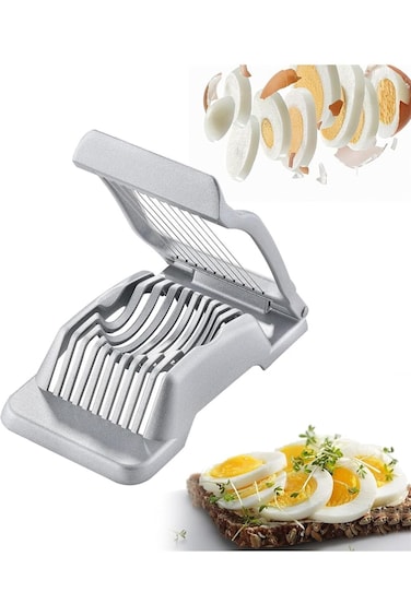 Egg Slicer for Hard Boiled, Eggs Egg Cutter, Strawberry Slicer, Heavy Duty Aluminium Slicer, Stainl