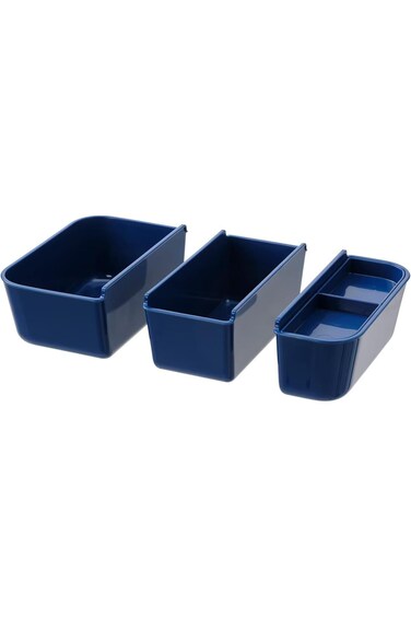 Food Container Insert, Set of 3, Dark Blue