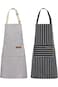 ORiTi Kitchen Cooking Aprons 2 Pack, Adjustable Bib Soft Chef Apron with 2 Pockets for Men Women Bl