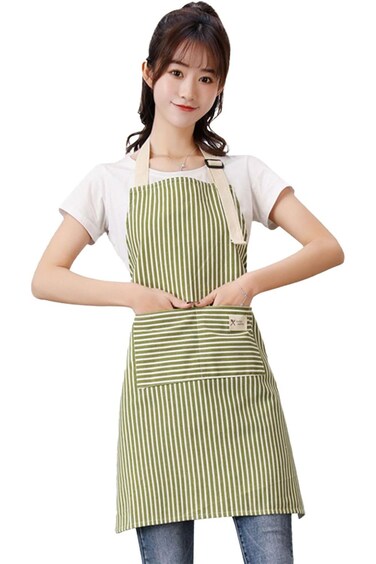 Adando Kitchen Apron for Women and Men - Terylene, Adjustable, Oil and Stain Resistant With Pockets