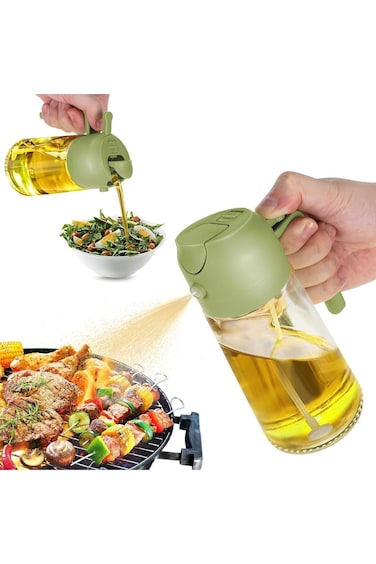 زجاجة موزع زيت زيتون ريلاكسى 16 أونصة للمطبخ - موزع زيت زيتون وبخاخ زيت 2 في 1 - 470 مل