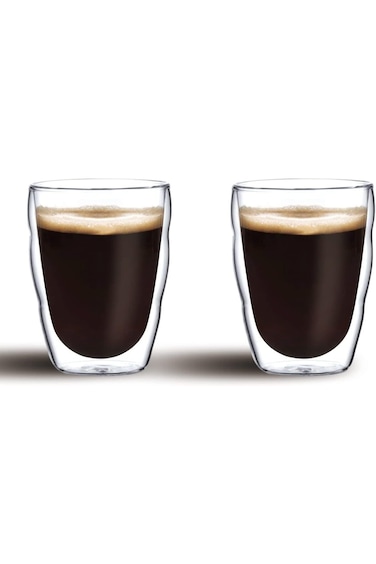Cuisine Art Double Walled Glass Coffee Cup 2-Piece Set, 80 ml Capacity