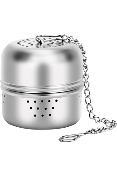 Tea Infuser Strainer, 1.4 Inch Stainless Steel Tea Strainer with Chain Hook, Reusable Tea Filter Ba
