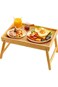 Pipishell Bamboo Bed Breakfast Tray with Folding Legs