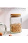 BEWAVE Vintage Glass Jar, 700ml Food Storage Containers Clear Mason Jars With Airtight Lid for Kitc
