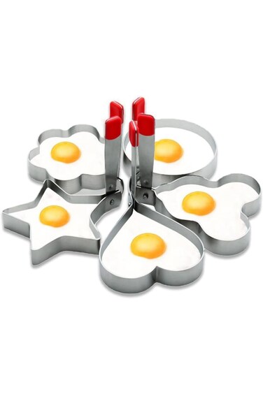 قوالب حلقات البيض من يلاجوي، 5 قطع، للطهي، حلقات فطائر البيض من الفولاذ المقاوم للصدأ، حلقات بيض الشواية