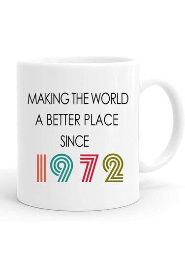 PEJAFAN Making The World A Better Place Since 1971 Coffee Mugs - 50th Birthday Gifts Mug - 11 oz,50