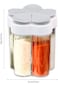 ALMEKAQUZ Spice Jars,5-in-1 Clear Plastic Seasoning Containers,Multipurpose Airtight Condiment Bott