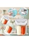 ALMEKAQUZ Spice Jars,5-in-1 Clear Plastic Seasoning Containers,Multipurpose Airtight Condiment Bott
