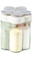 ALMEKAQUZ Spice Jars,5-in-1 Clear Plastic Seasoning Containers,Multipurpose Airtight Condiment Bott