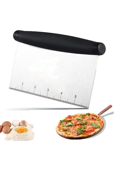 مكشطة كيك Joyzzz، مكشطة مقعد من الفولاذ المقاوم للصدأ مقاس 15 سم، مقبض مريح غير قابل للانزلاق، مكشطة طعام f