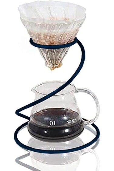 Hquality Specialty Coffee Filters Cone Holder, Spiral Drip (Large, Black)