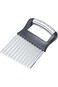 Crinkle Cut Potato Slicer, Stainless Steel Wavy Vegetable Cutter with Ergonomic Handle, 16.5 cm