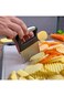 Crinkle Cut Potato Slicer, Stainless Steel Wavy Vegetable Cutter with Ergonomic Handle, 16.5 cm