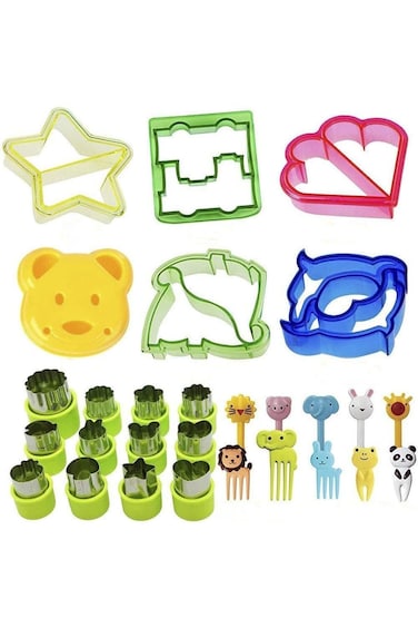 U HOOME 28Pcs Sandwich Cutters set for Kids, Mini Vegetable Fruit cookie cutters,Sandwich Bread Cut