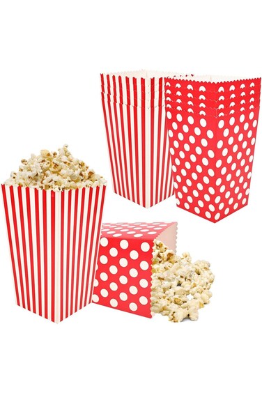 20 عبوة من صناديق الفشار، دلاء، ارتفاع 7.87 بوصة، كبيرة، وتتسع لـ 46 أونصة. حاويات حلوى البسكويت والوجبات الخفيفة