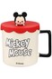 Miniso Disney Mickey Mouse Collection Cartoon Ceramic Drinking Mug with Silicone Lid, 425 ml Capaci