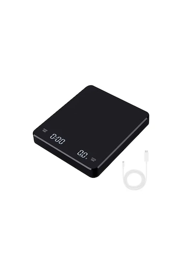 ميزان قهوة إسبريسو رقمي من شار، مزود بمنفذ USB لتحضير القهوة بالتنقيط والخبز، كهربائي، سعة 3 كجم/0.1 جرام، أسود، Accu