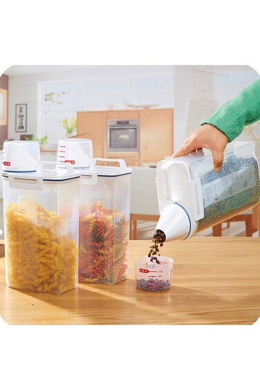 Co Arma Cereal Storage Containers with Lids Airtight, 2L Plastic Food Transparent Tank, Household F