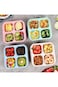 BIGTHREE&reg; 4 Pack Bento Snack Containers Set, 4 Compartment Snack Bento Boxes with Clear Lids Wheat