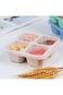 BIGTHREE&reg; 4 Pack Bento Snack Containers Set, 4 Compartment Snack Bento Boxes with Clear Lids Wheat