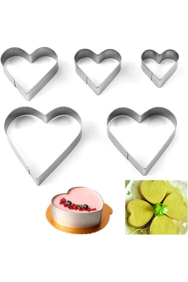 ALMEKAQUZ Heart Cookie Cutter, Stainless Steel Heart Shaped Cookie Cutters, Pastry Cutter Heart Sha
