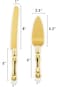 Homi styles Cake Server Set with Knife   Elegant Gold Color With Plastic Handles &amp; Premium 420 Stai