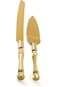 Homi styles Cake Server Set with Knife   Elegant Gold Color With Plastic Handles &amp; Premium 420 Stai