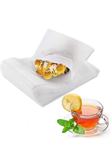Disposable Tea Filter Bags, Drawstring Tea Bags Safe Eco-Friendly Natural Tea Filter Bags for Loose