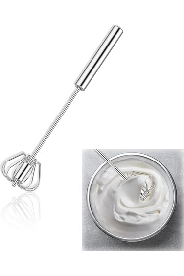 خفاقة يدوية من الفولاذ المقاوم للصدأ من دووماما - خفاقة بيض نصف آلية للخلط والخفق والضرب