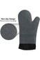قفازات فرن TRASSLE مقاومة للحرارة - قطعتان من قفازات الفرن المصنوعة من السيليكون باللون الأسود، بمقبض غير قابل للانزلاق، F