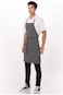 HALAMODO Chef Works Unisex Chef Apron with Pockets Adjustable Bib Apron for Cooking
