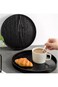 Black Wooden Tea Tray, Round Wood Table Tray, Non-Slip Tea Coffee Serving Tray, Solid Wooden Decora
