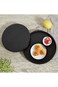 Black Wooden Tea Tray, Round Wood Table Tray, Non-Slip Tea Coffee Serving Tray, Solid Wooden Decora