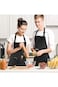 BOMEKS Chef Apron, 2pcs kitchen Cooking Pinafore with 2 Pocket Adjustable Hook Waterproof for Home