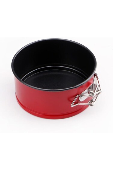 4 inch Red Non-Stick Springform Baking Pan with Removable Bottom 11cm Diameter Round Carbon Cteel B