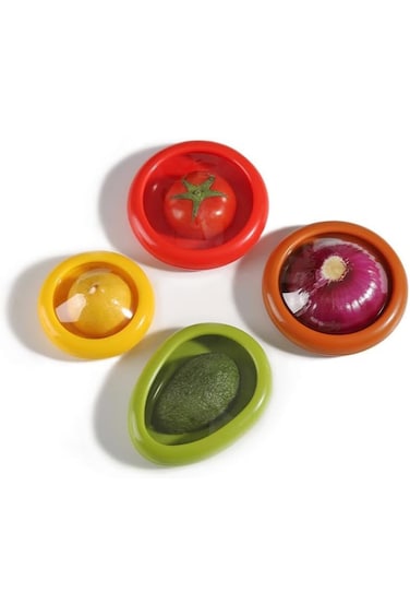 Paporich Avocado Saver and Tomato Holder, Set of 4 Reusable Storage Containers for Fridge - Ideal f