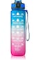 HILY&trade; Original Tritan Motivational Water Bottle with Straw, Leak-proof, BPA Free, 1L Water bottle w