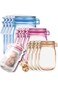 30 PCS Multi-Size Mason Jar Bottle Pattern Zipper Bags,Reusable Airtight Seal Leak-Proof Portable F